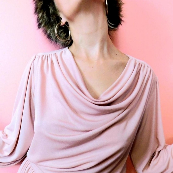 Gorgeous Pale Pink Vintage Maxi Dress - Picture 2 of 5